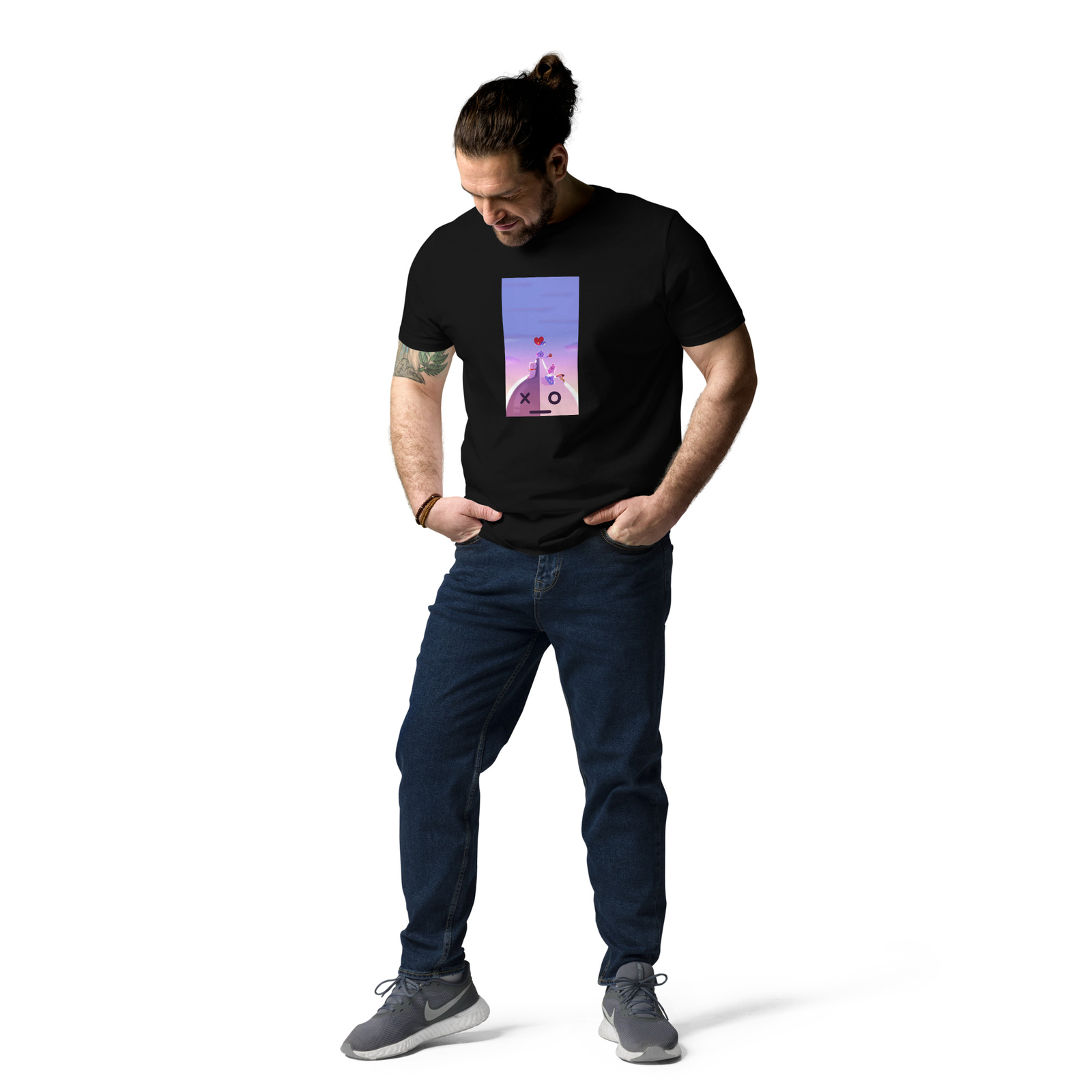 BT21 Unisex organic cotton t-shirt (Black) (Design 1)