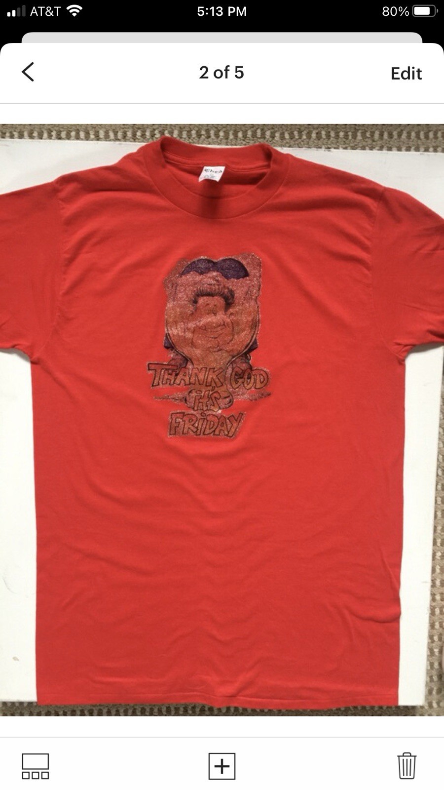 Thank God It’s Friday tgif Drunk Beer Vintage Vinyl 80’s? Red Tee iron On XL