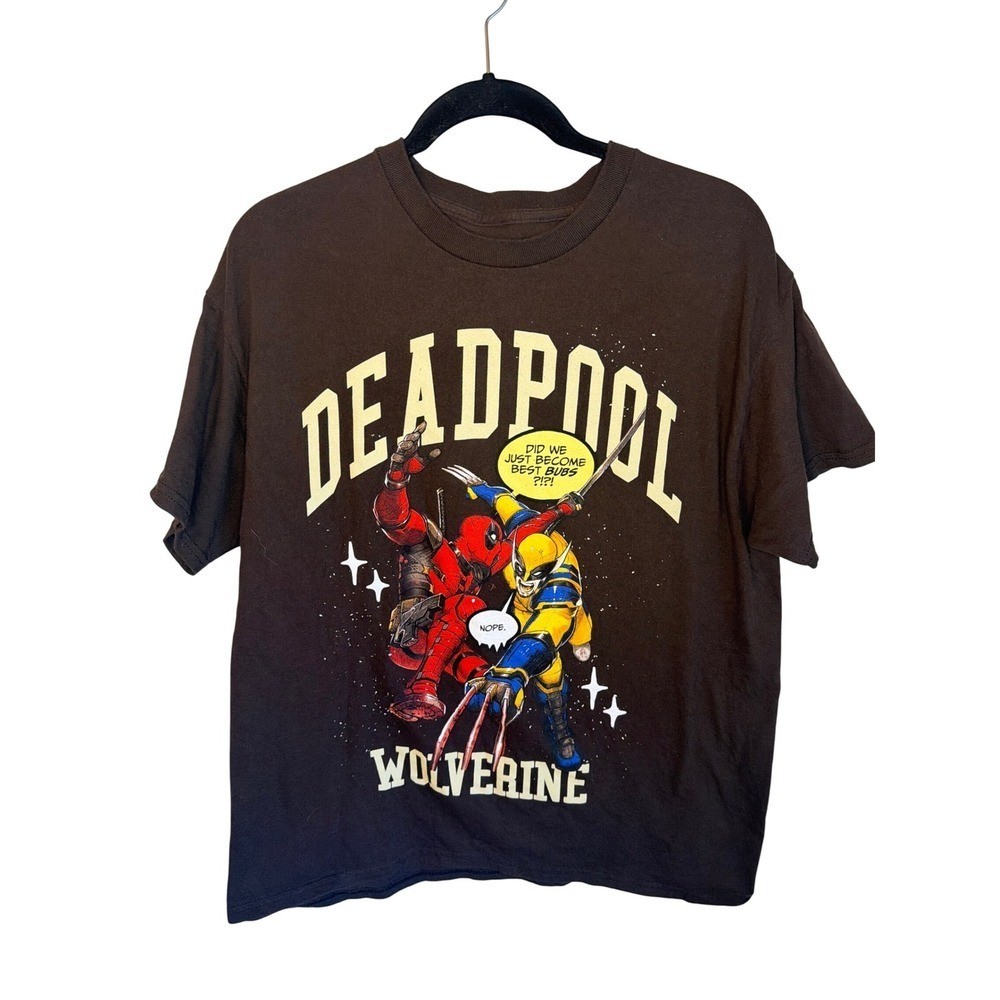 CVLA x Marvel Deadpool Wolverine Best Bubs Graphic T-Shirt Brown Mens Large
