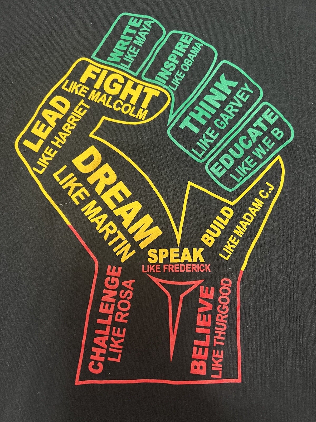 ✔️Black History Month African American Rasta Fist T-Shirt Size SMALL