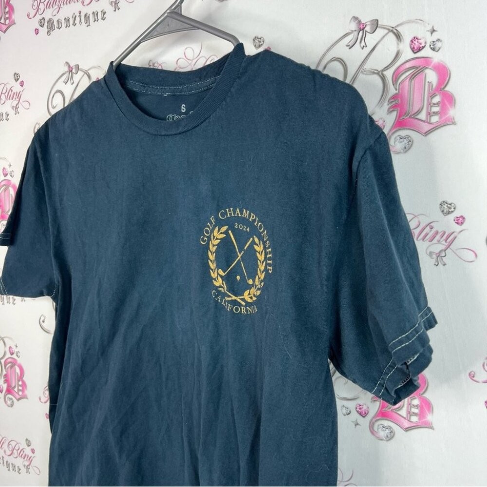Goodie two sleeves tshirt tee Golf Championship California Blue Tee gold yellow