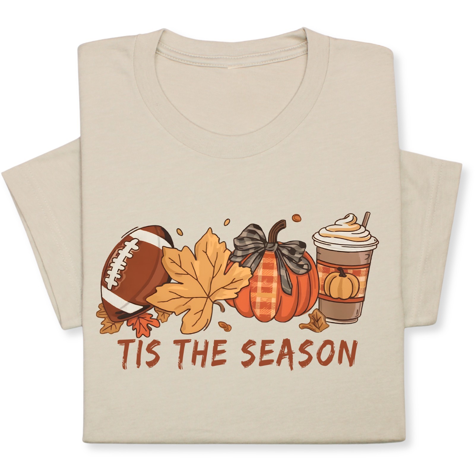 Tis the Season Fall T-Shirt, Pumpkin Spice & Football Autumn Tee