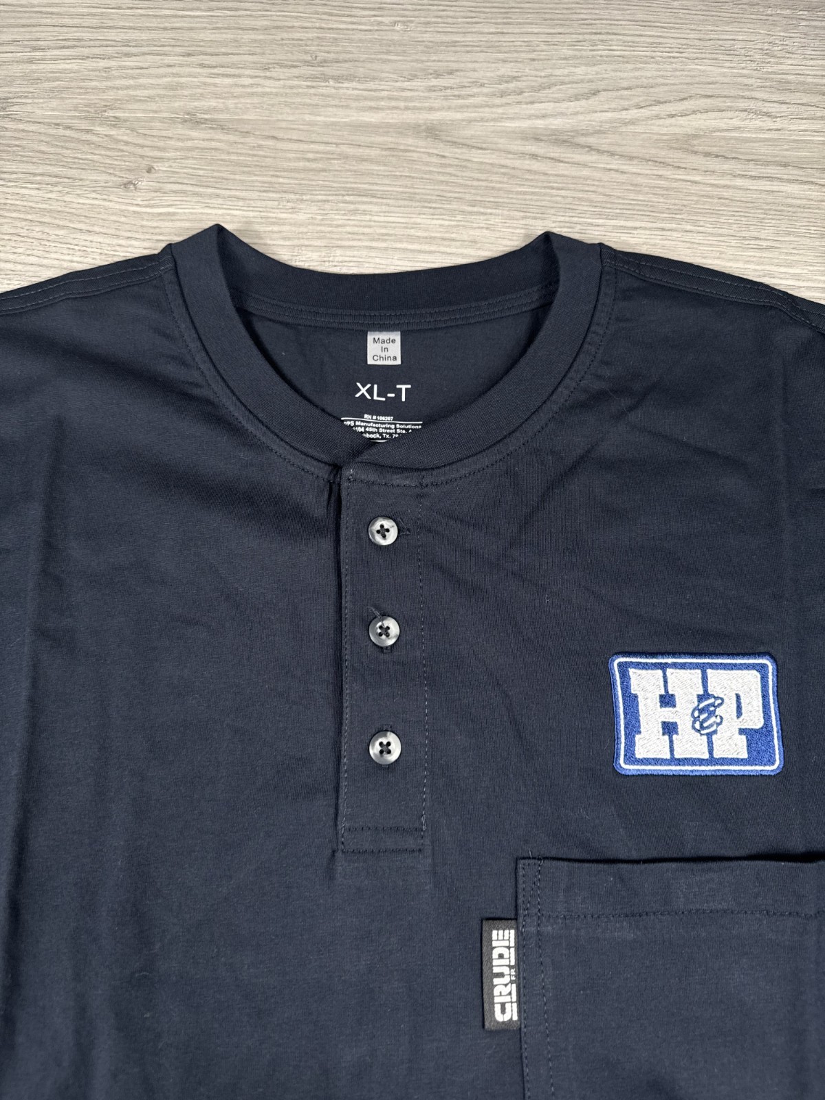 Crude Shirt Men XL Dark Navy Blue CAT2 Work Henley Workwear Fire Resistant Tall