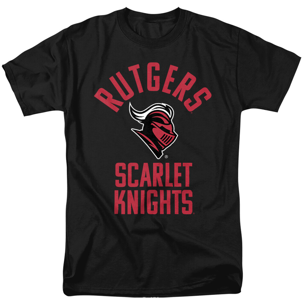 Rutgers University Adult T-Shirt Scarlet Knights Logo, Black, S-5XL