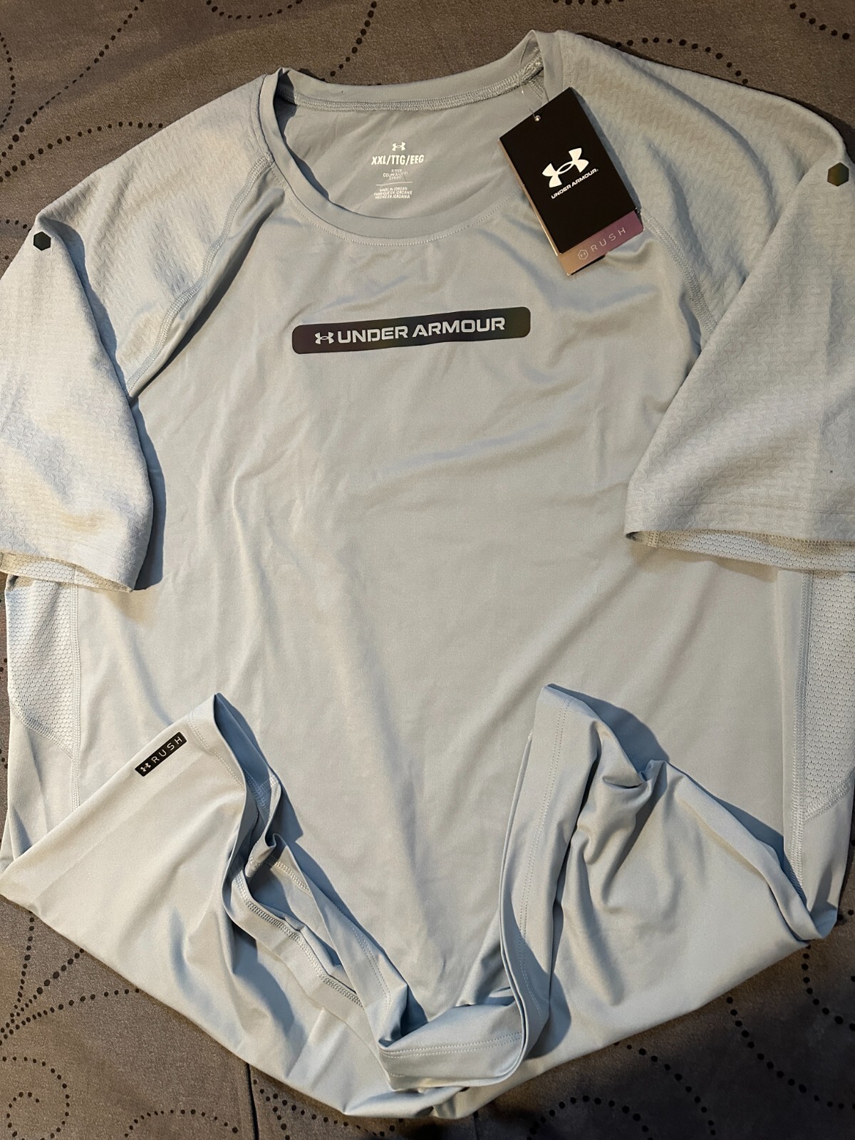 UNDER ARMOUR RUSH SMART RECOVERY SEMI SPHERE FITTED SHIRT SIZE 2XL MEN $85.00