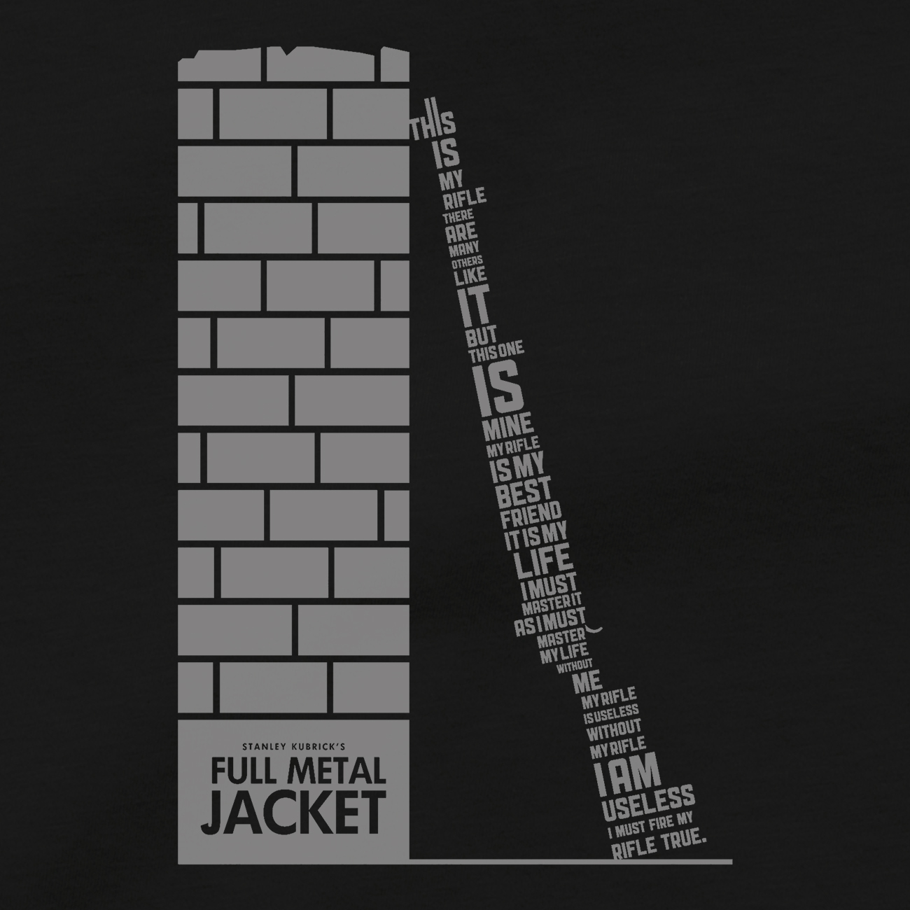 RIFLEMANS CREED T Shirt Full Metal Jacket Kubrick Gunny R Lee Ermey Vietnam Tee