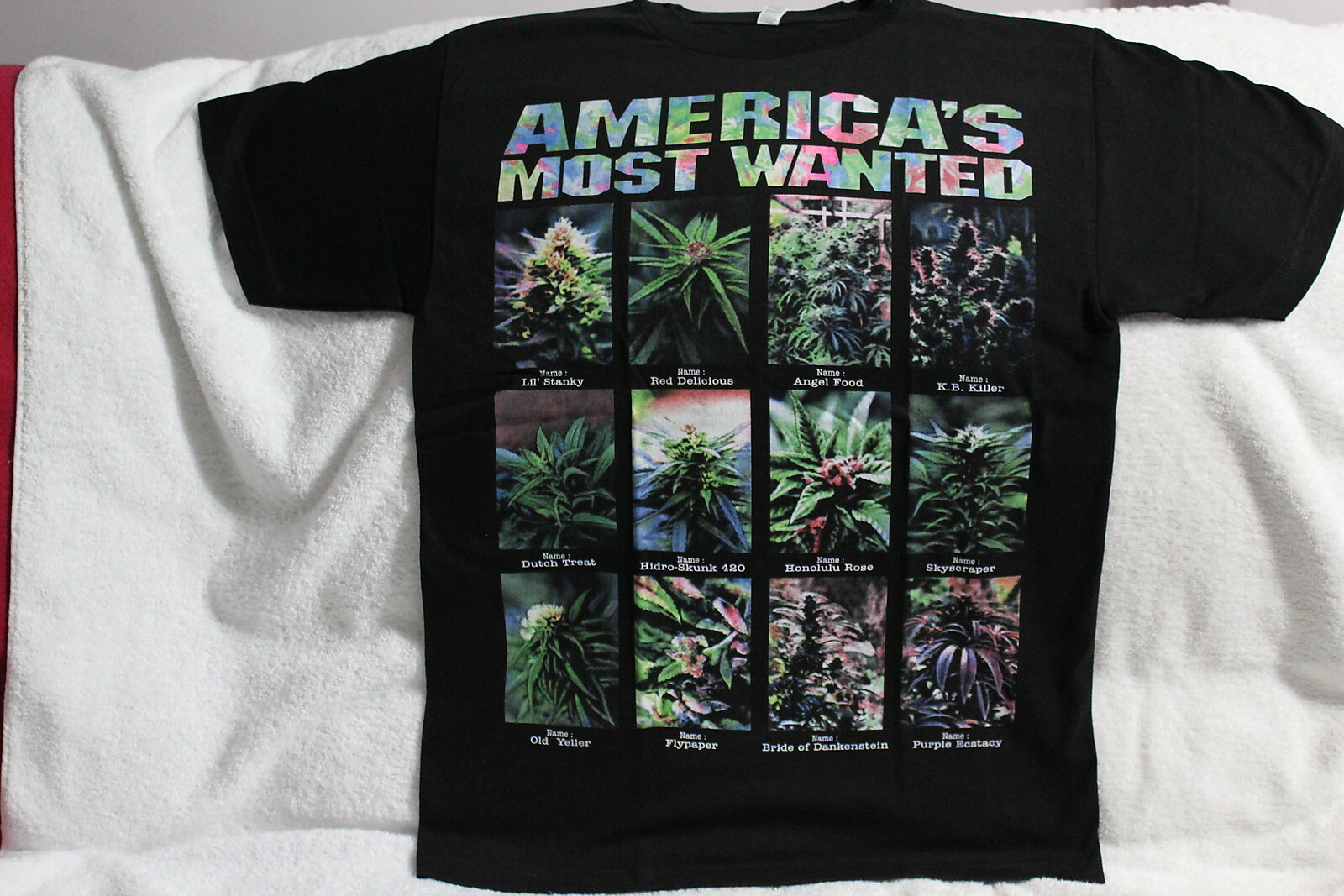 MARIJUANA AMERICA’S MOST WANTED WEED CANNABIS KUSH T-SHIRT