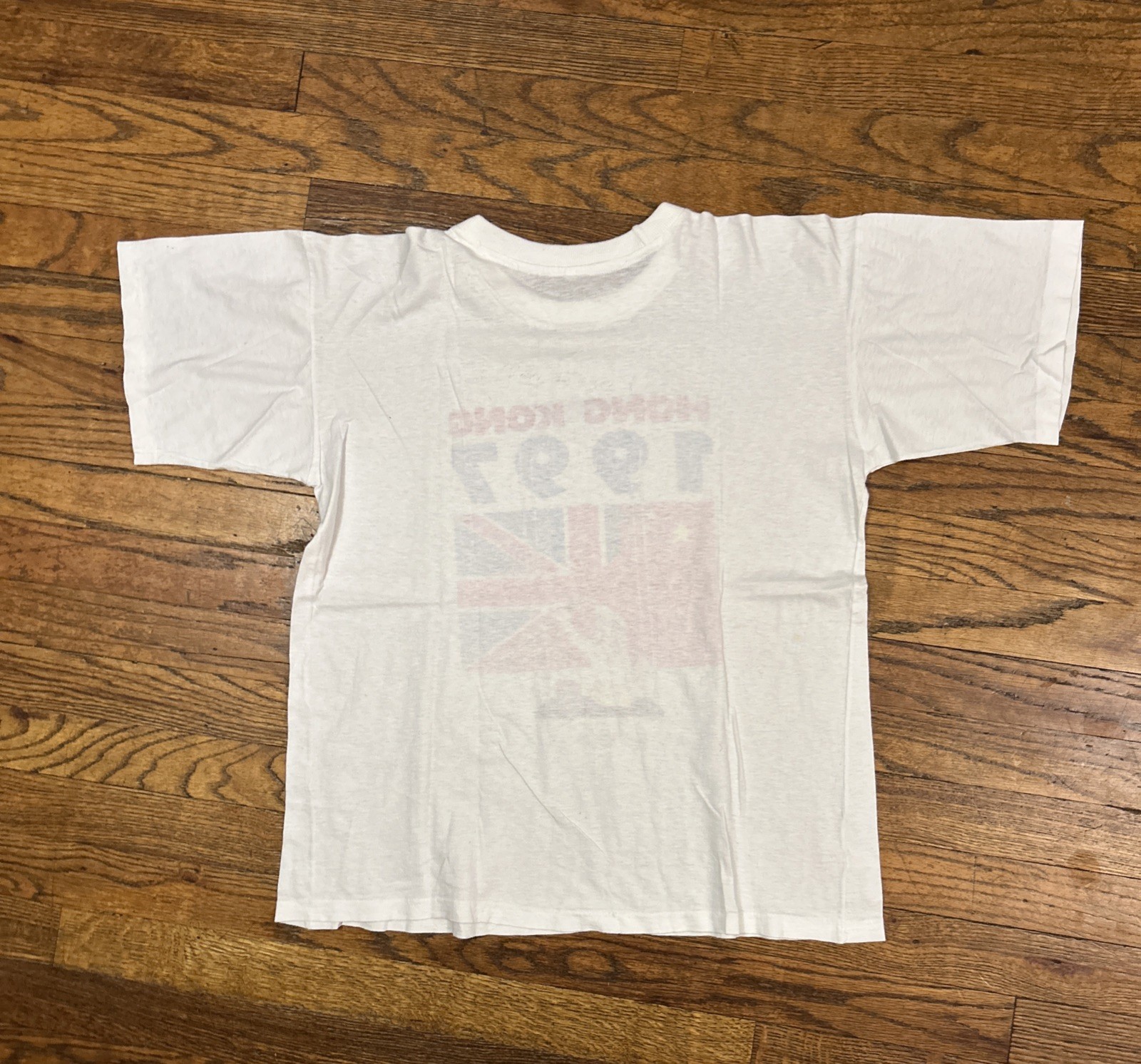 Vintage Hong Kong Size Small 90s Independence China Flag Shirt 1997