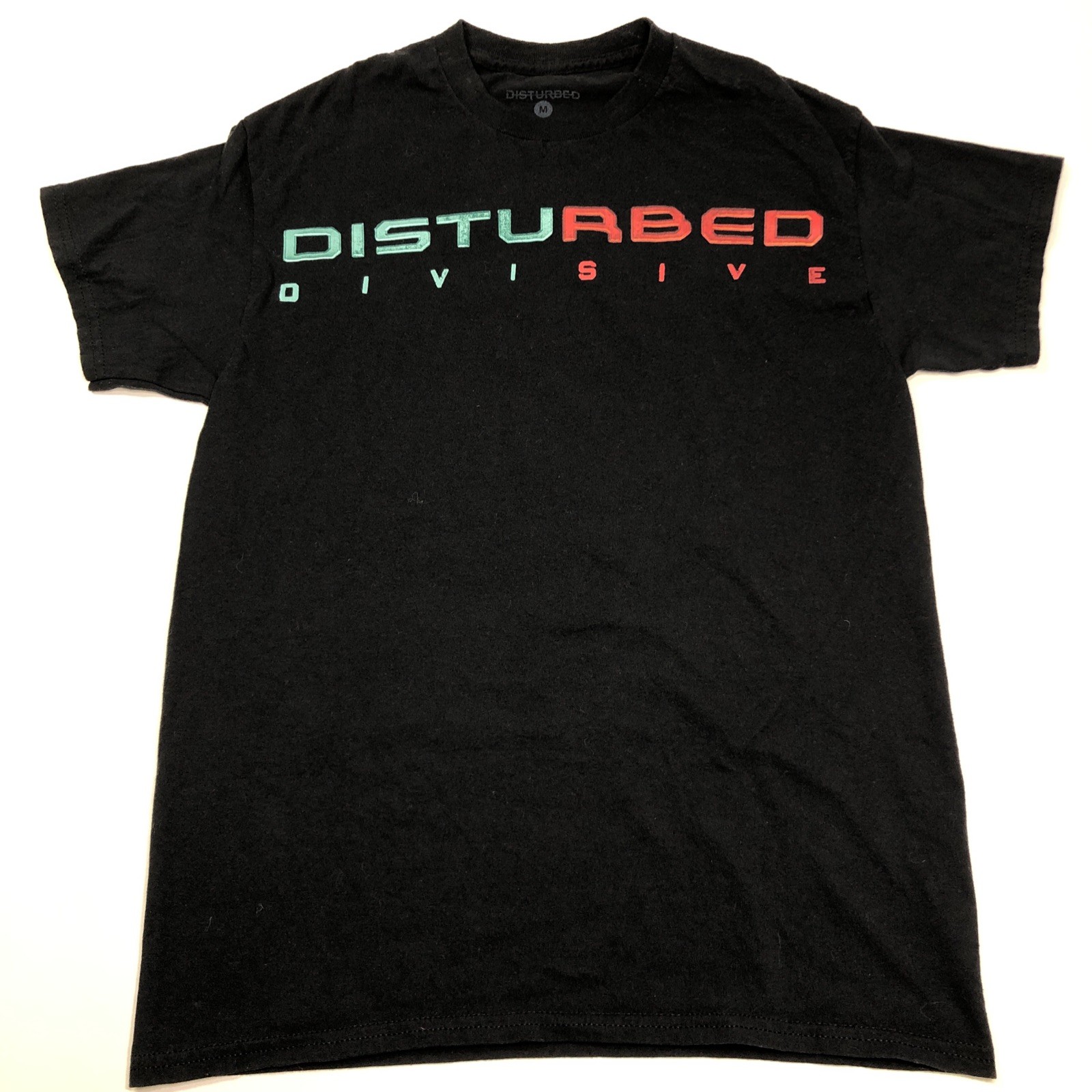 Disturbed Divisive Band Logo Double Sided Medium Black T Shirt Tour Merch Tee