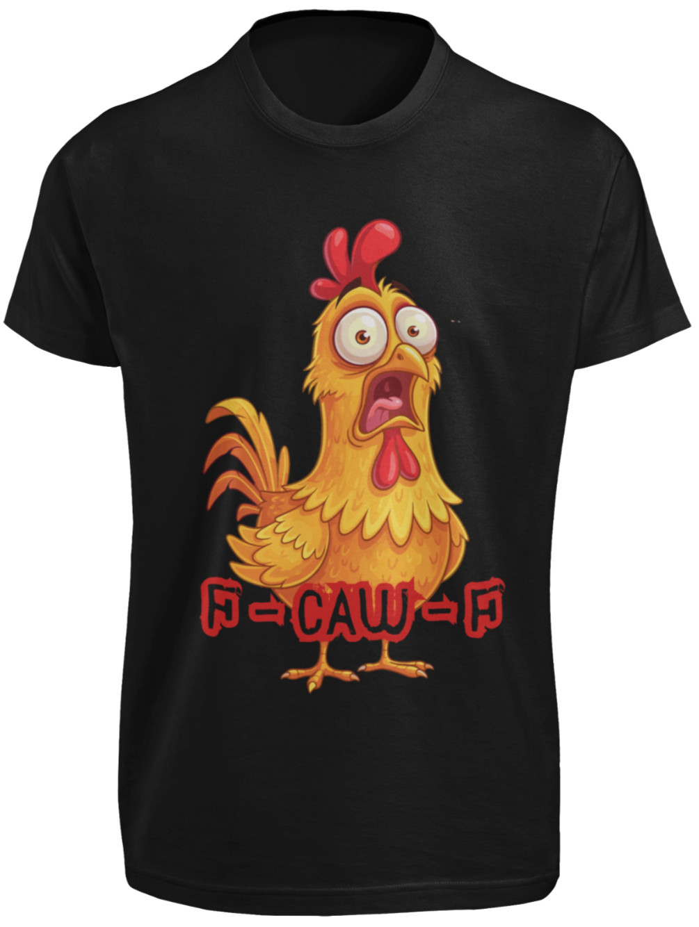 F-CAW-F Funny T-SHIRT F CAW F Rude Rooster Chiicken Crowing Dad Joke Quote Pun