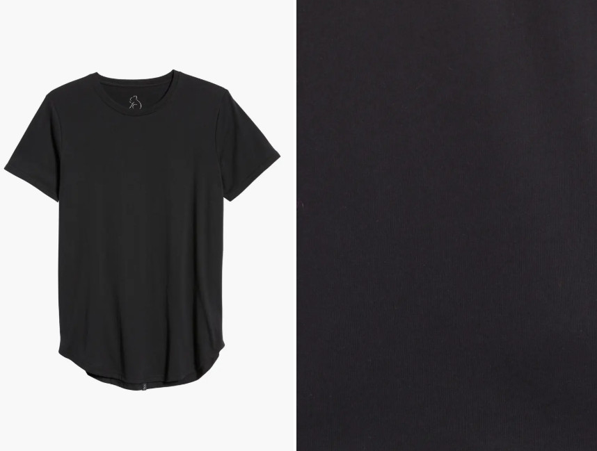 KUWALLA Eazy Scoop Cotton Blend Crewneck T-Shirt in Black-Small