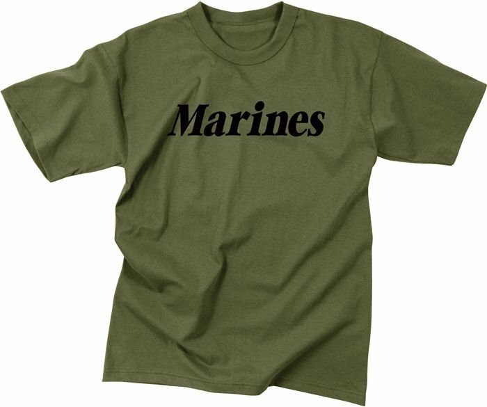 Olive Drab MARINES Physical Training T-Shirt USMC Official Workout PT Tee