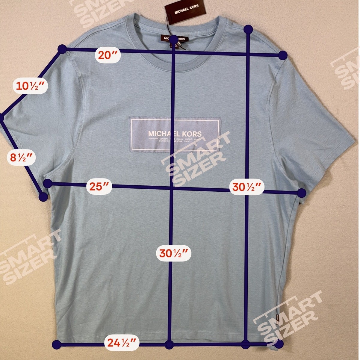 Michael Kors Men’s Flagship Short Sleeve Crewneck T-Shirt Chambray 2XL $60