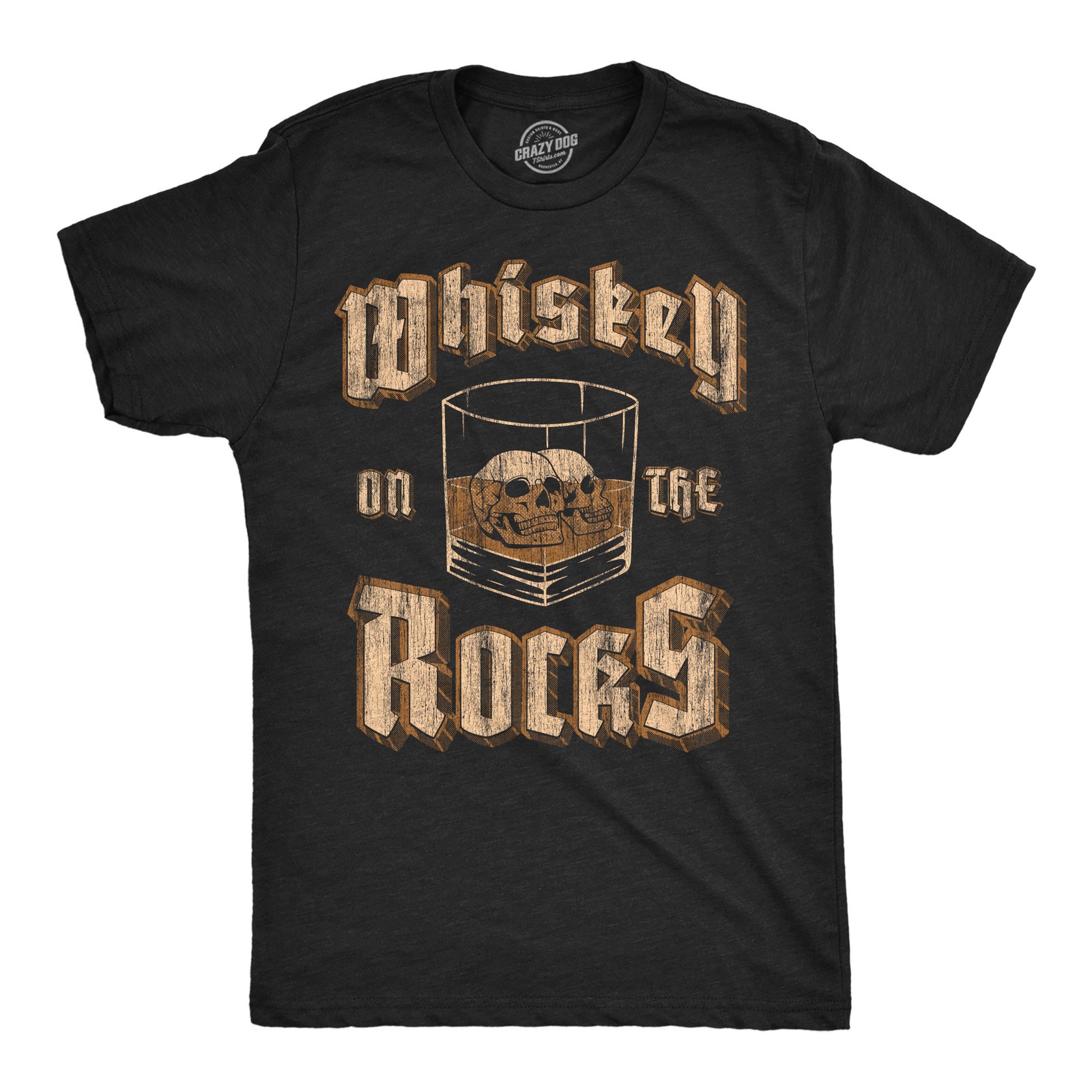 Mens Funny T Shirts Whiskey On The Rocks Sarcastic Drinking Graphic Novelty Tee