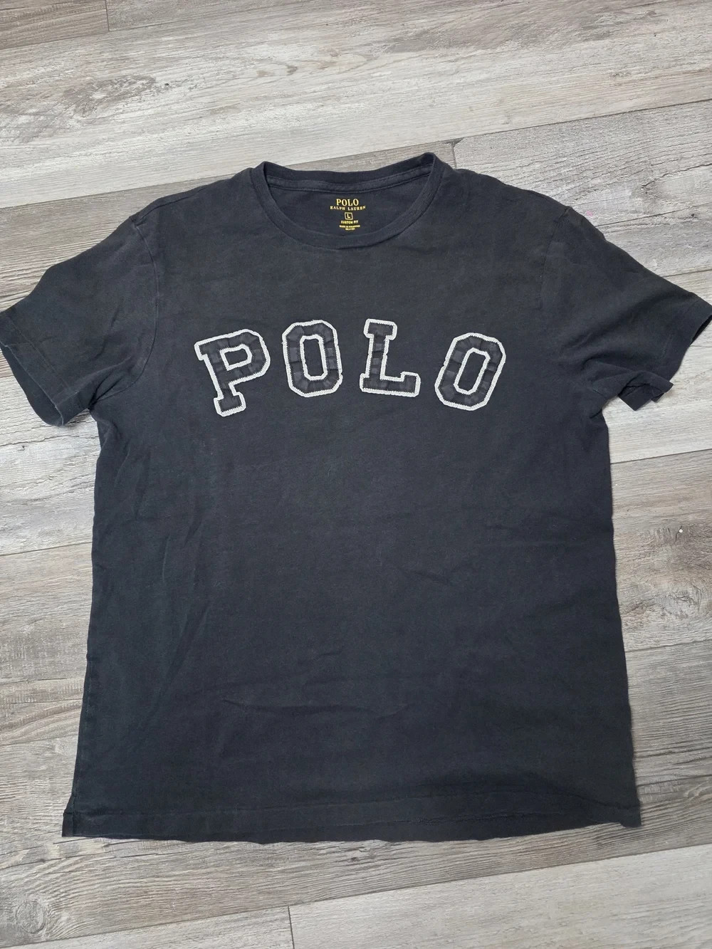 Polo Ralph Lauren Varsity Arch Custom Fit Embroidered Logo Tee Sz Lg