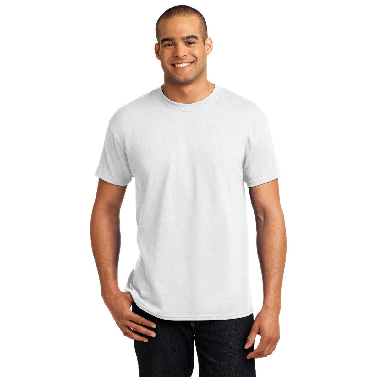 42 Hanes T shirt – 50/50 cotton/polyester Unisex Ecosmart White – 5170 S-XL