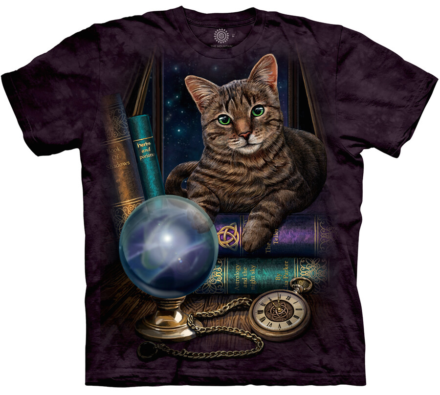 Cat Kittens Magic The Fortune Teller Cute Animal Purple Mountain T-Shirt S-4X