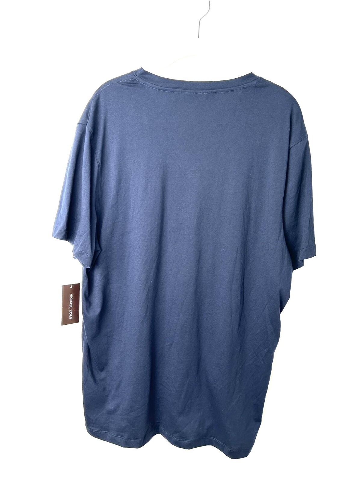MICHAEL KORS Men’s Navy Blue V Neck T-Shirt Sz L 100% Cotton Retail $49.50 NWT