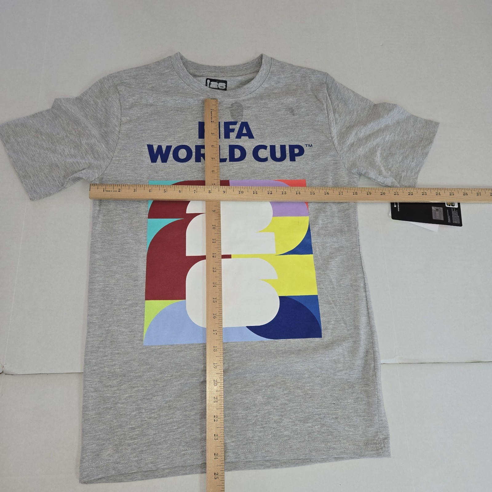 Fifa World Cup Tour 2026 TShirt Lg Soccer USA Futbol Fan Nwt Flaw See Pics Grey
