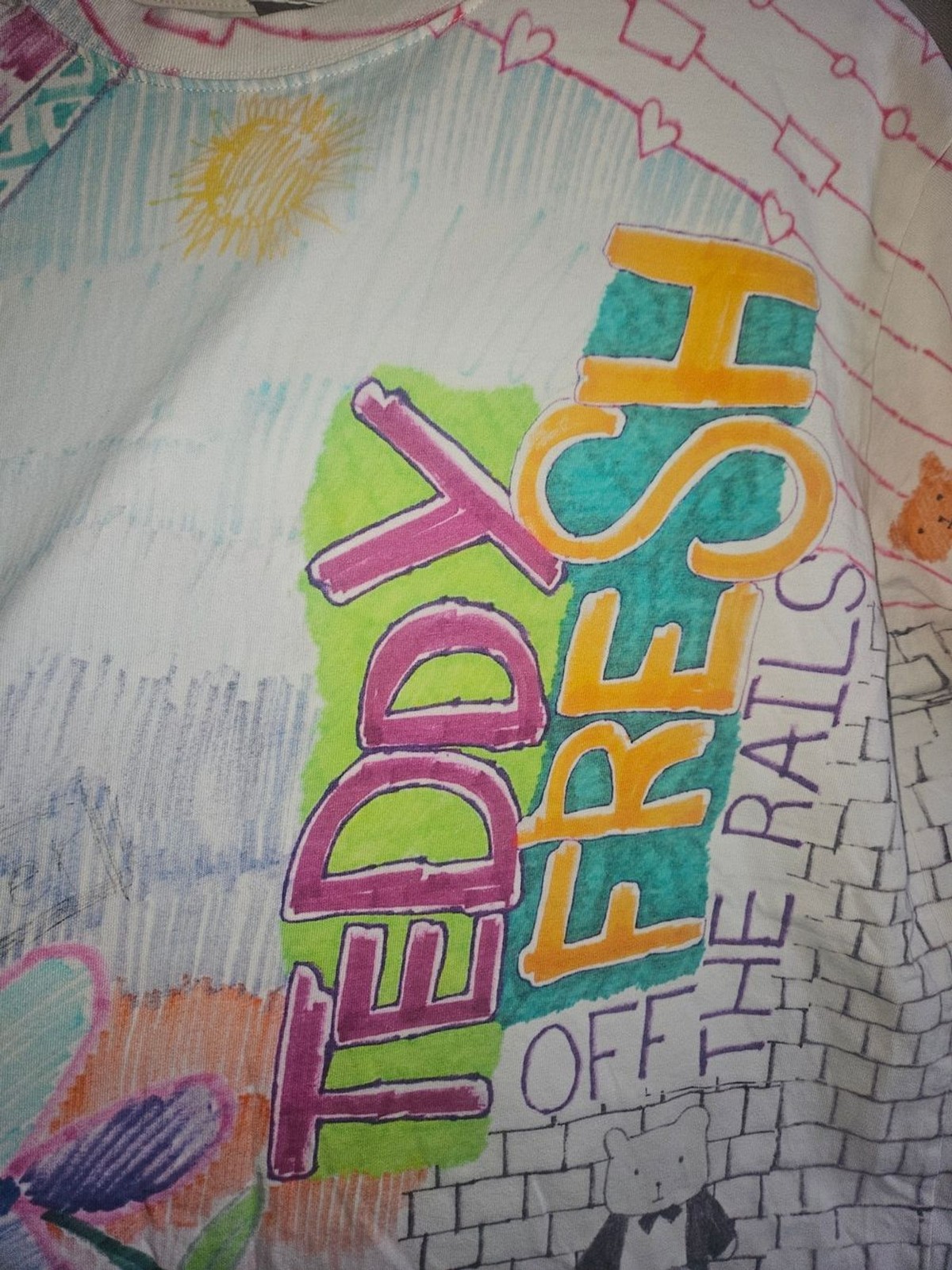 Teddy Fresh Multicolor Hand-Drawn Graphic Tee
