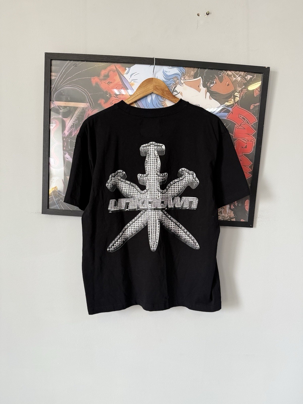 Unknown London Dagger Tee Black Mainline Collection Rhinestone Graphic Shirt S
