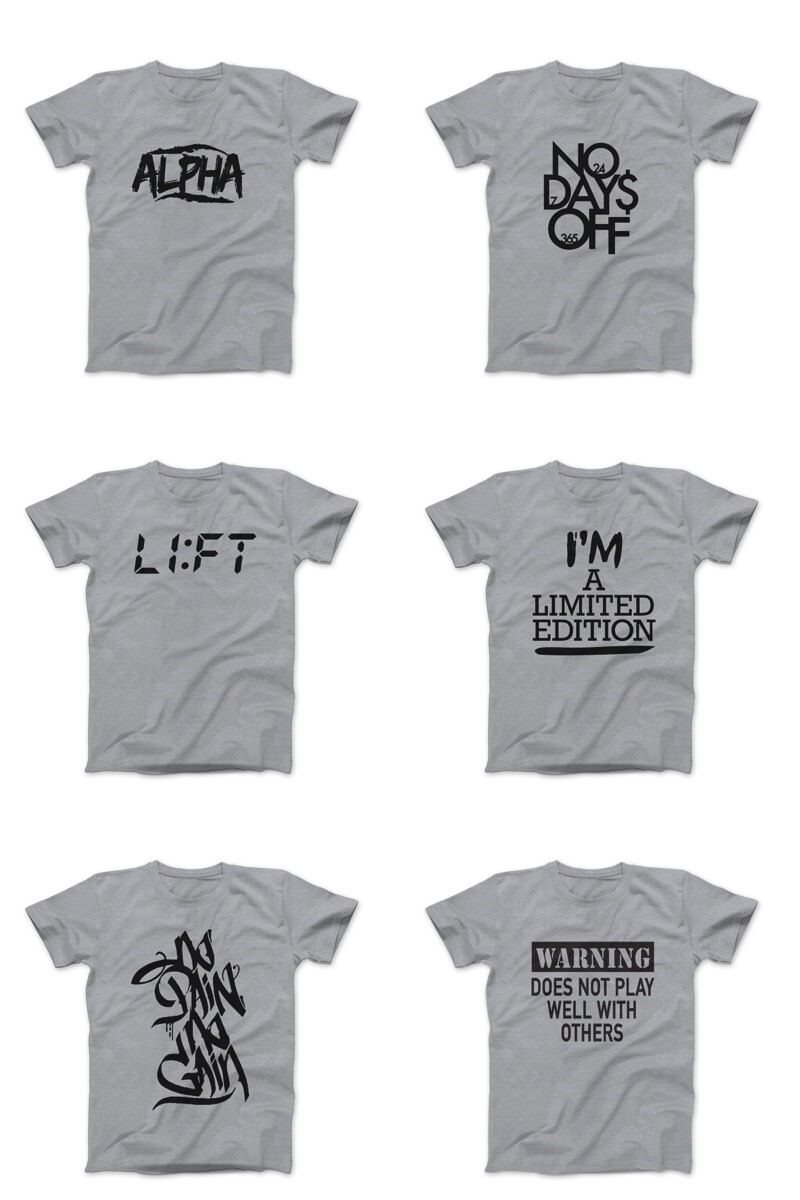 Mens Workout Gym T-Shirts With Motivational Sayings