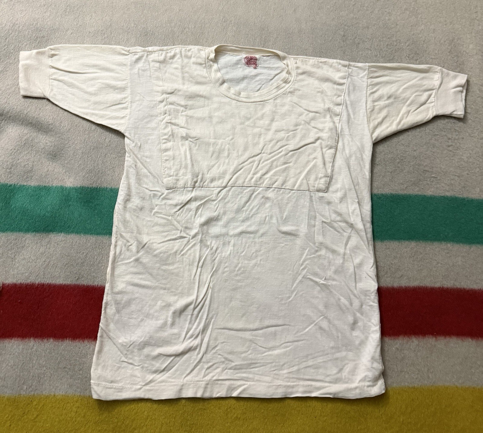 Vintage 30s 40s Paneled White Blank Tee Jersey All 100% Cotton 20×27 Very Rare