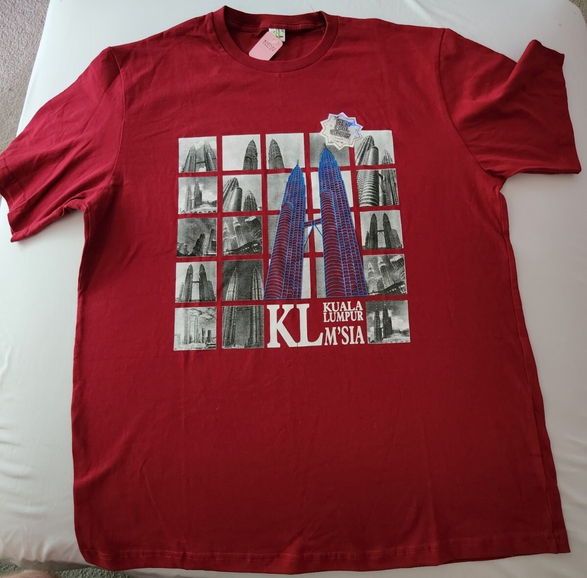 Kuala Lumpur Red XL Foil Glow Tshirt NEW