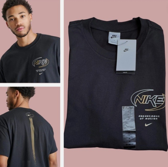 Nike Sportswear T-Shirt Department of Motion Men’s Sz M / XL Black New