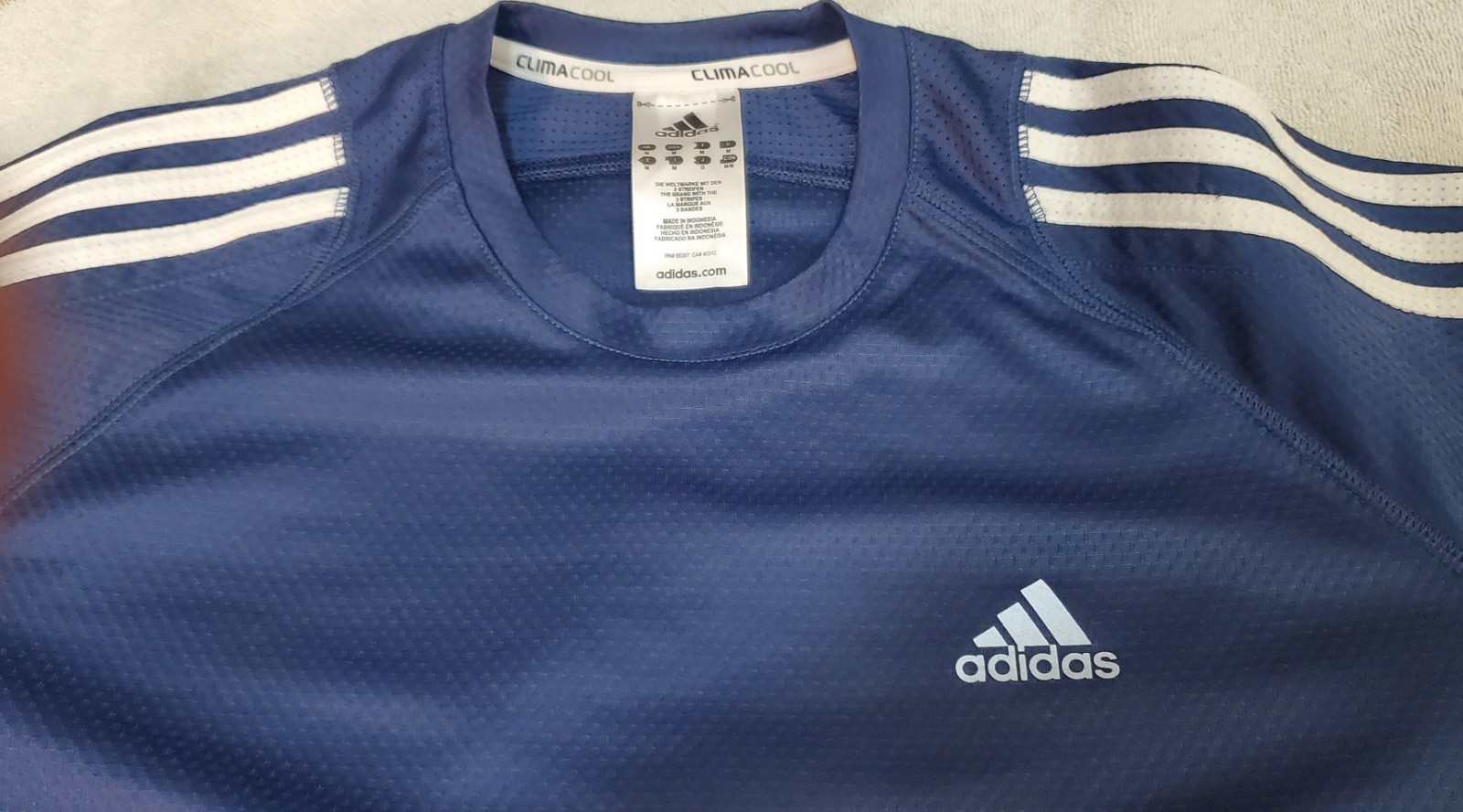 Adidas Climacool Performance Response LS Shirt Men’s Blue 3 Stripes Medium