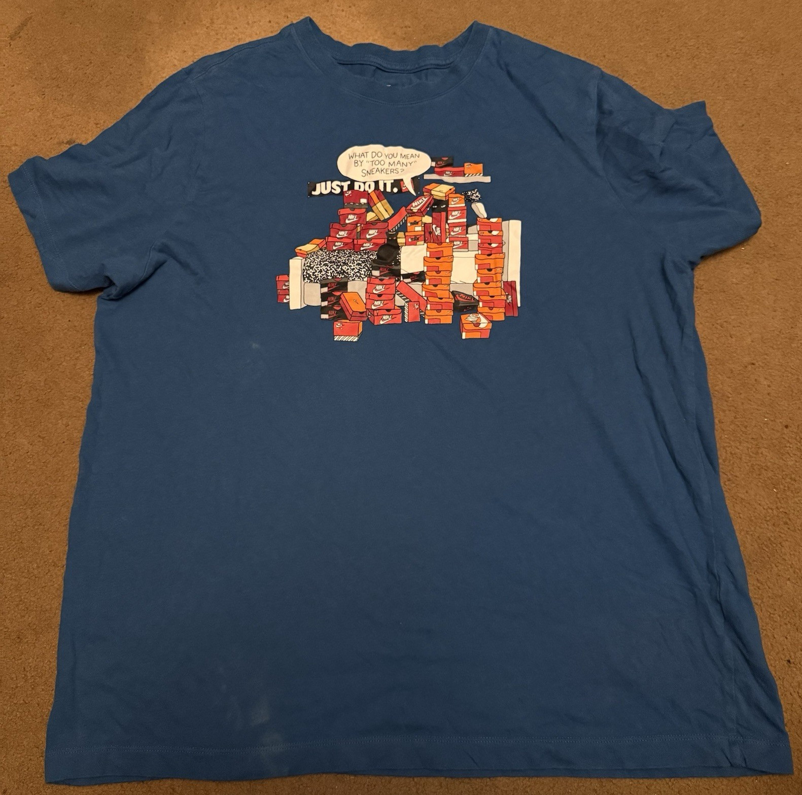 Nike The Nike Tee Men’s XL Blue Sneakers Graphic Logo Crew Neck T-Shirt