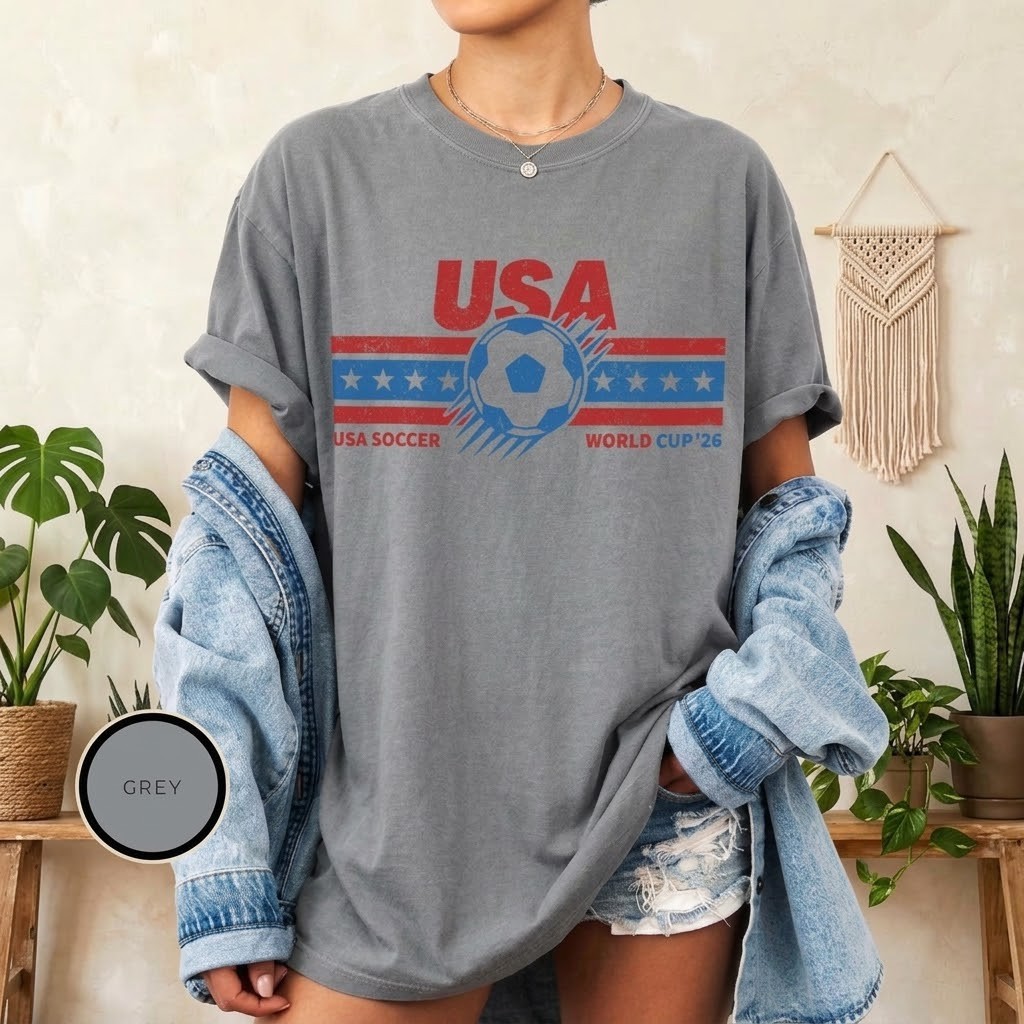 Vintage USA Soccer World 26 T-Shirt, USA Football Fan Shirt