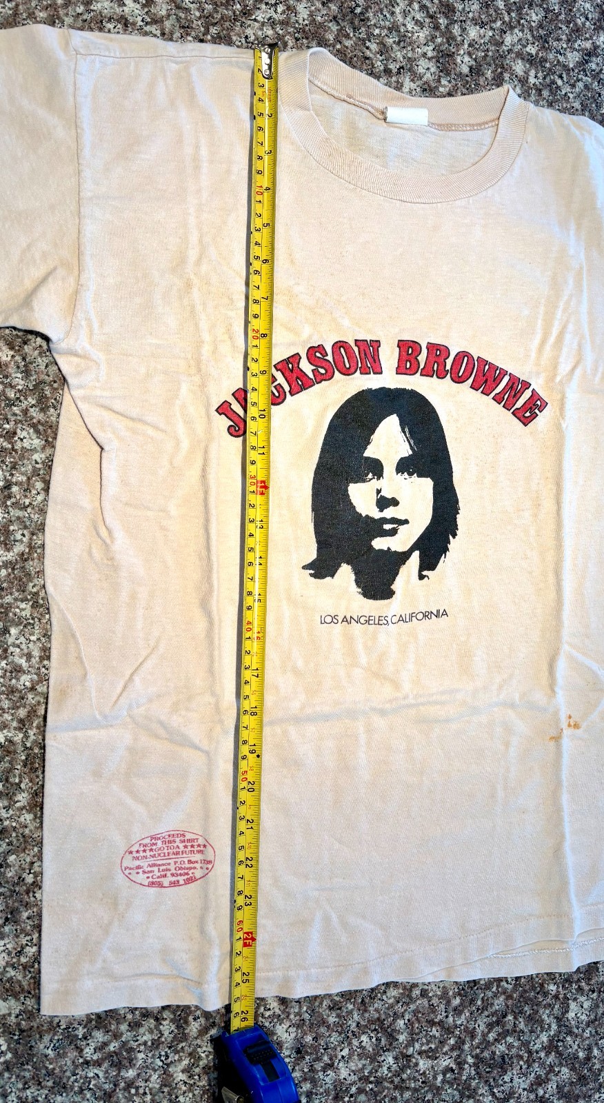 Vintage 1970’s Jackson Browne Non-Nuclear Future Benefit Concert T-Shirt, Large
