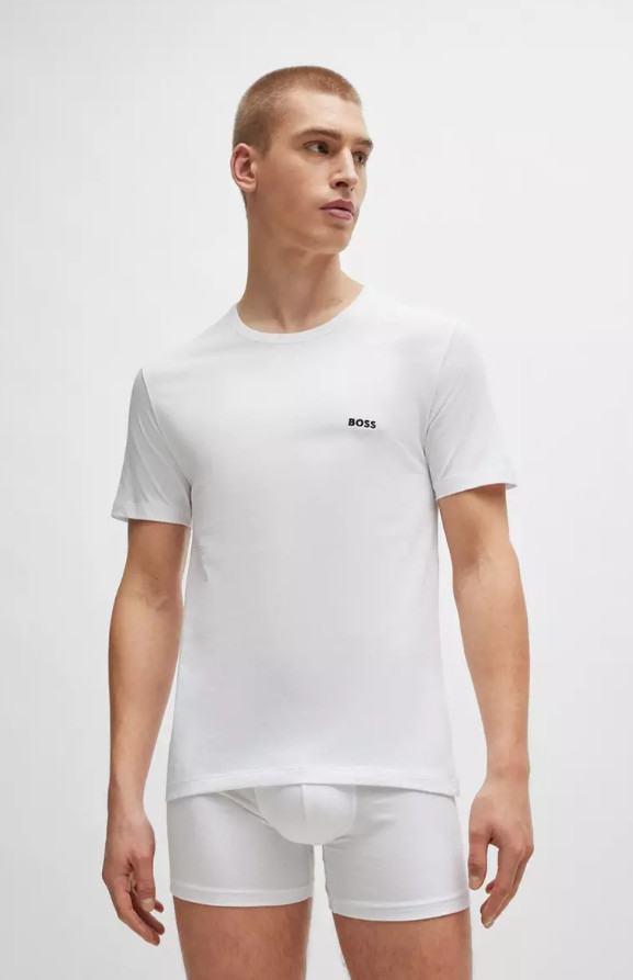T-Shirts BOSS Mens Multicoloured 3 Pack Short Sleeve With Logo – Size M