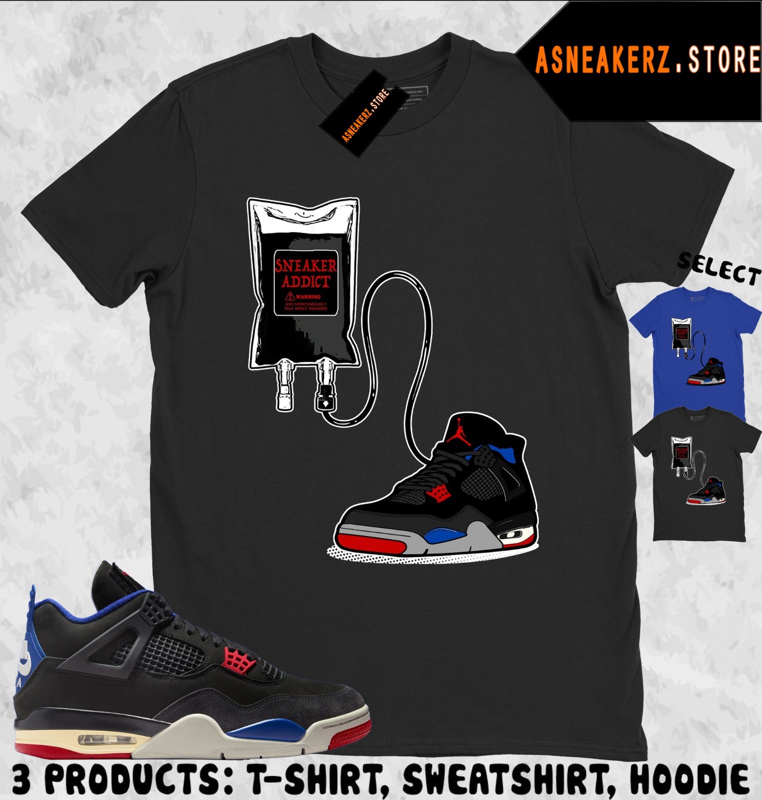 Tee Shirt Matching AJ 4 Rare Air 2025 Match Sneaker Sneakerhead Therapy T-Shirt