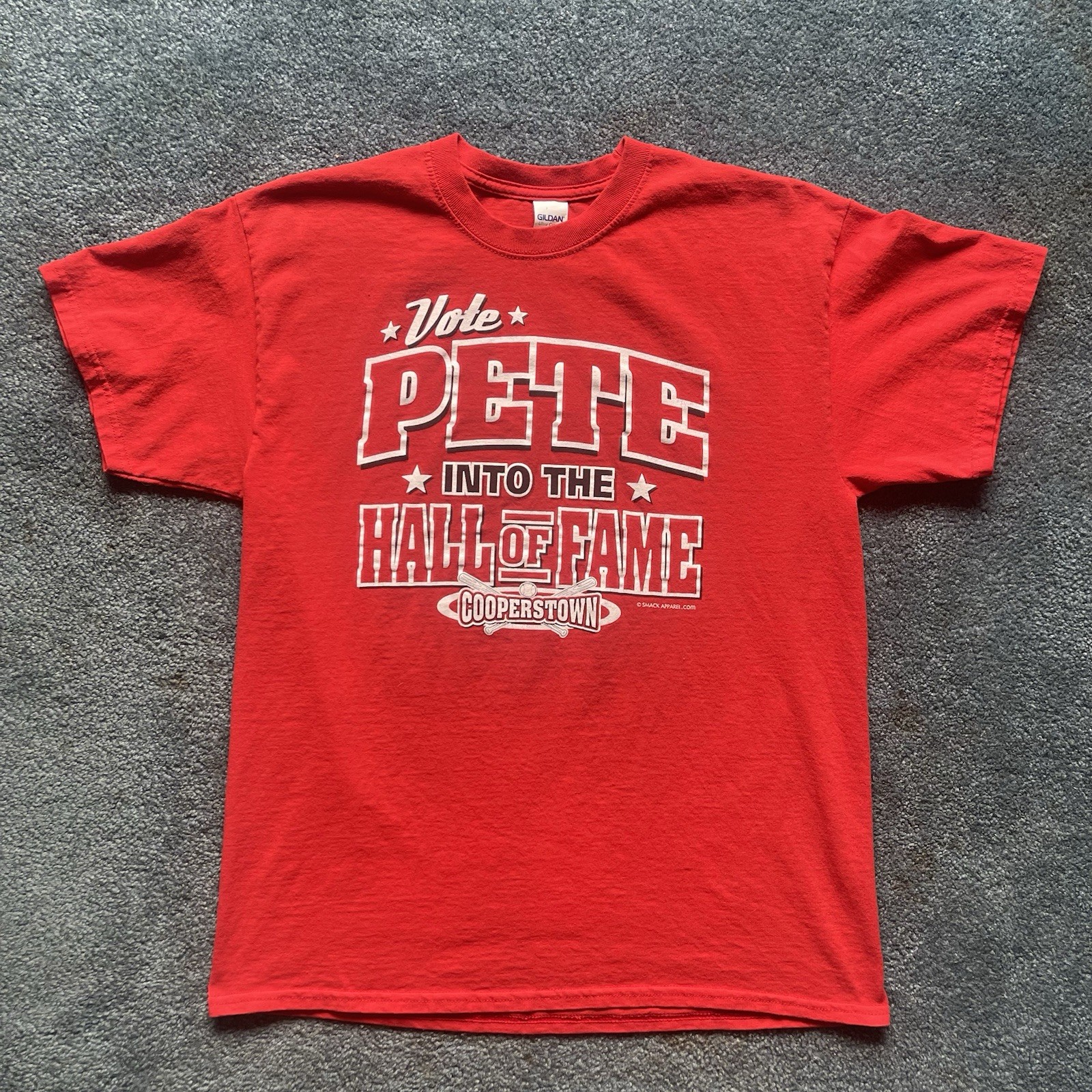 Pete Rose T-Shirt Men’s Lg Double Sided Cincinnati Reds MLB Vote Pete Into HOF
