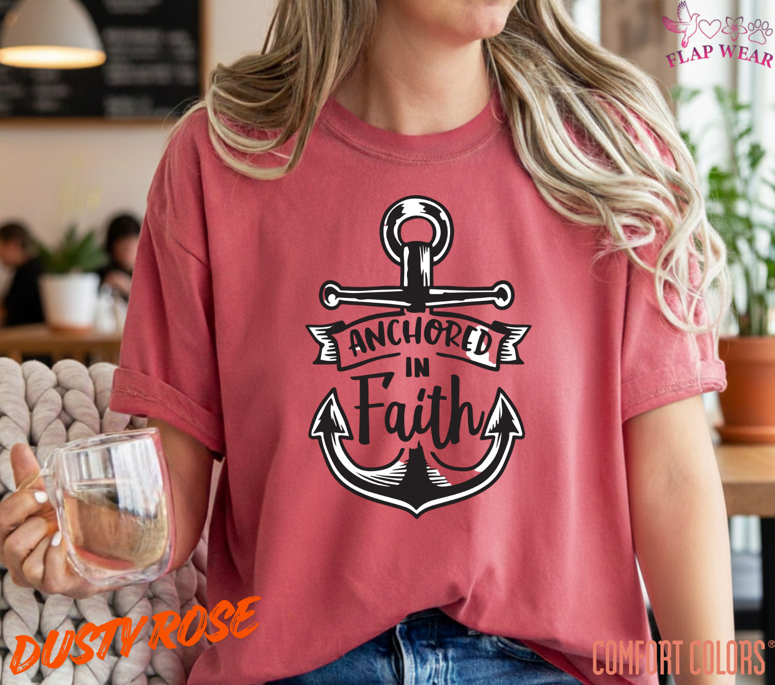Unisex Anchored In Faith T-Shirt, Men T shirt,Women T shirt Gift Christian Top