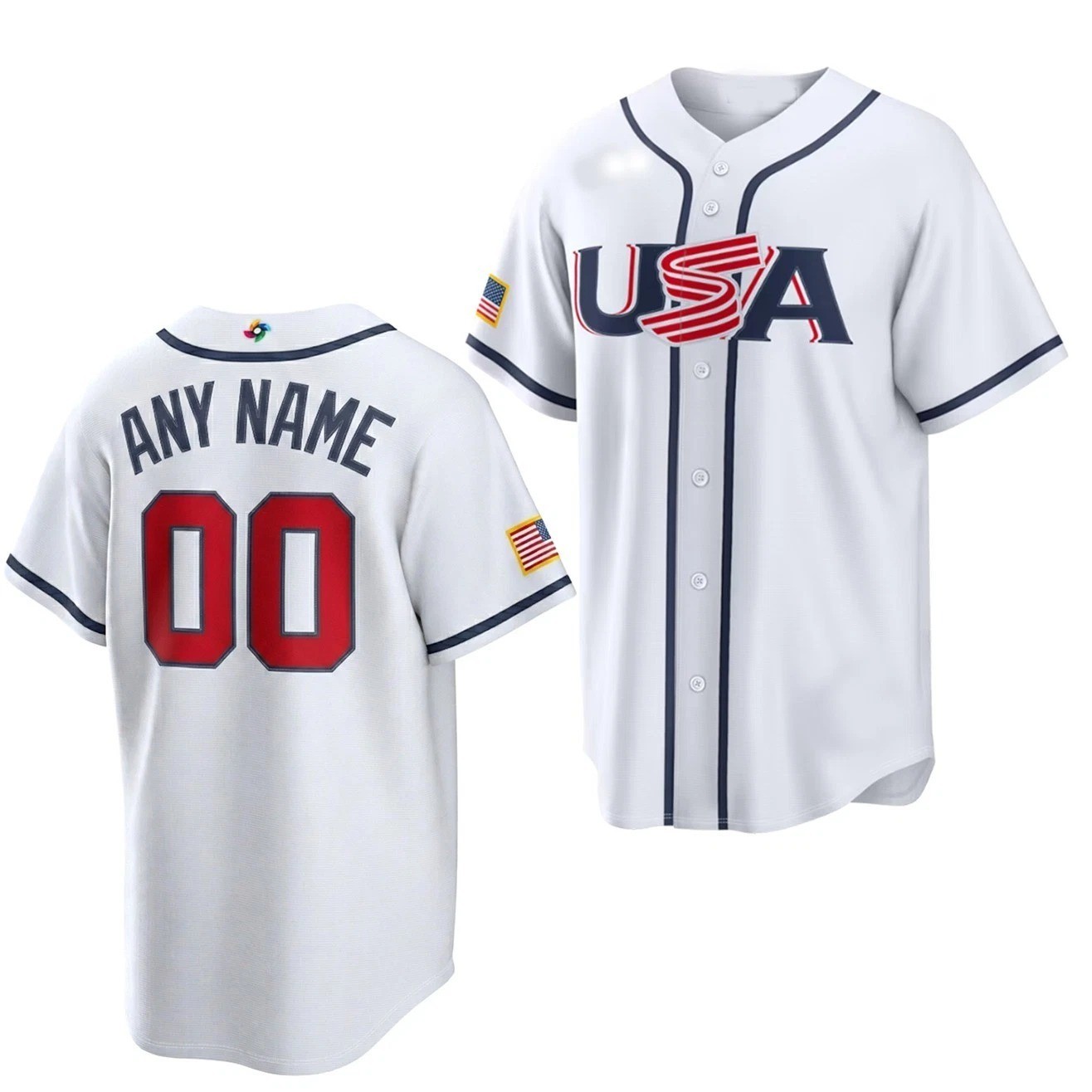 Personalized #00 Name and Number 2026 World Baseball Classic USA Team