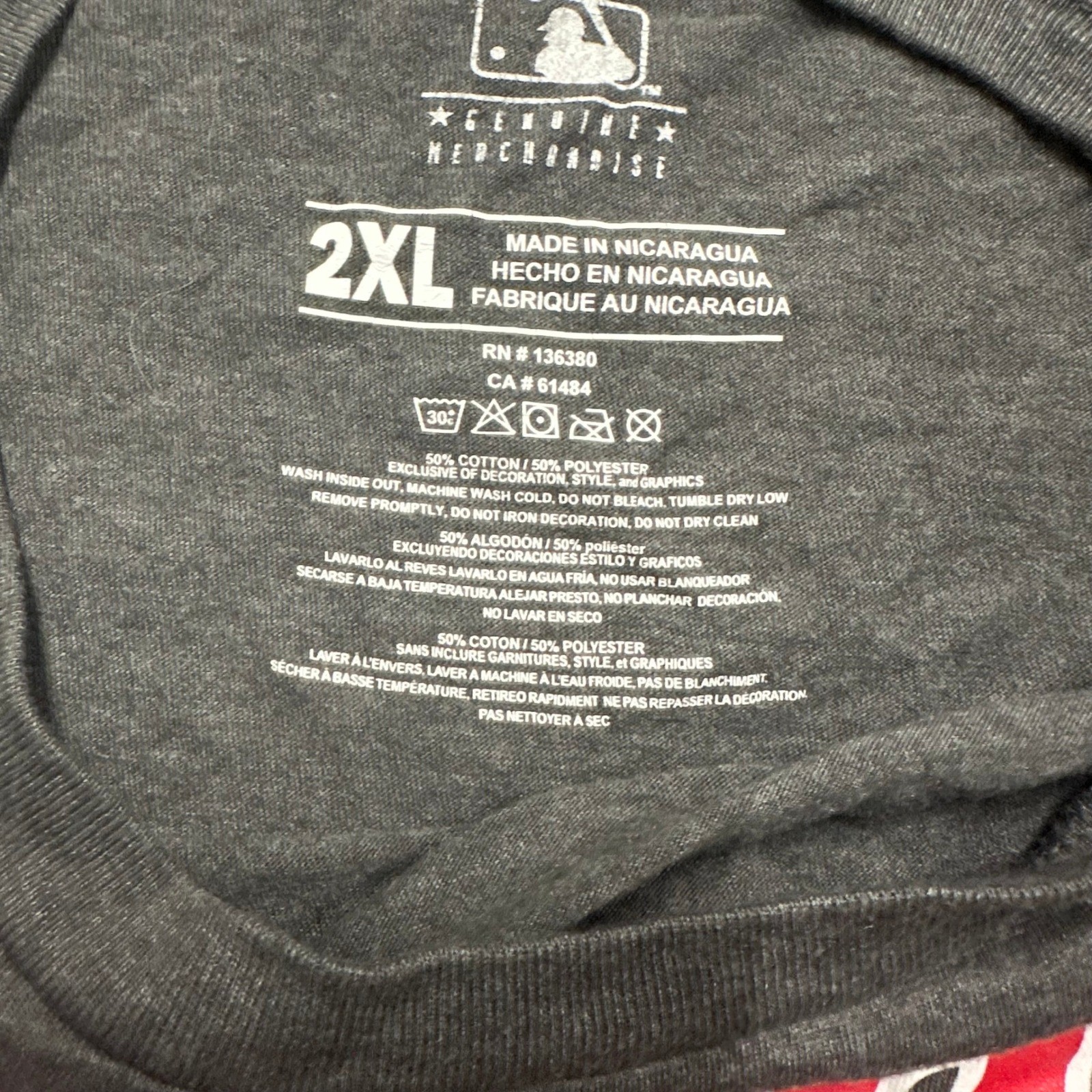 Genuine Merchandise T-Shirt Mens 2XL Charcoal Gray Cleveland Indians MLB Graphic