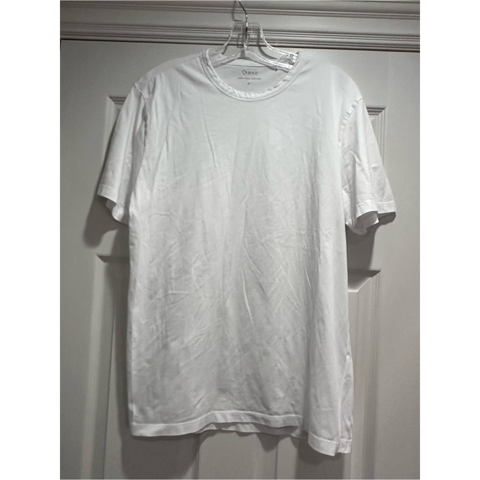 Quince Mens 100% Pima Cotton Slub Crewneck Tee Shirt White MEDIUM Short Sleeve