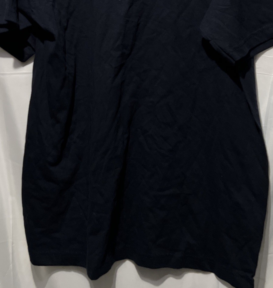 Bayside Mens USA Made 100% Cotton Short Sleeves T-Shirt Navy Blue Heavy Weight
