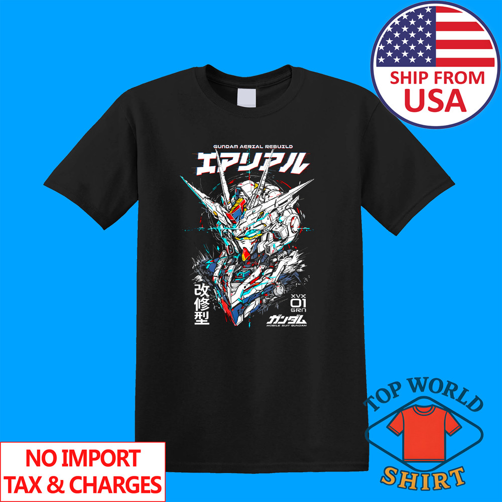 Gundam Aerial Rebuild Men’s Black Size S to 5XL