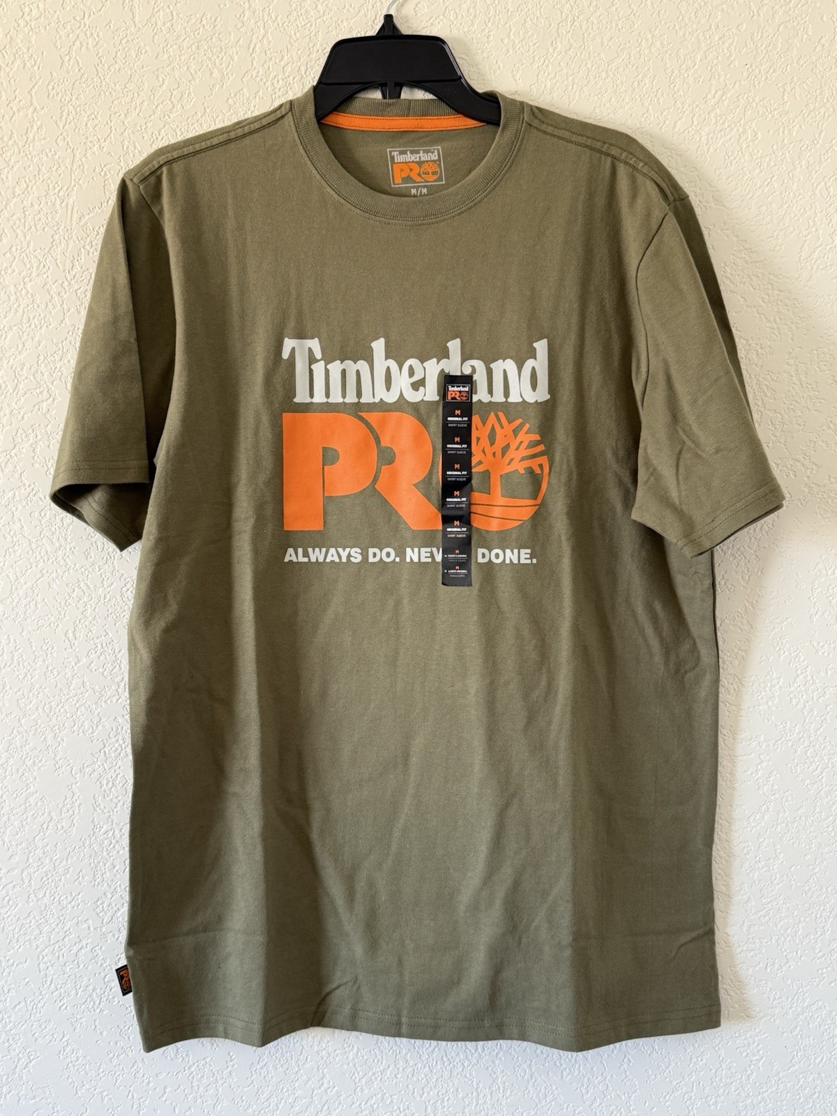Men’s Timberland PRO Core Logo T-Shirt Athletic Fit Green NWT Men’s Size Medium