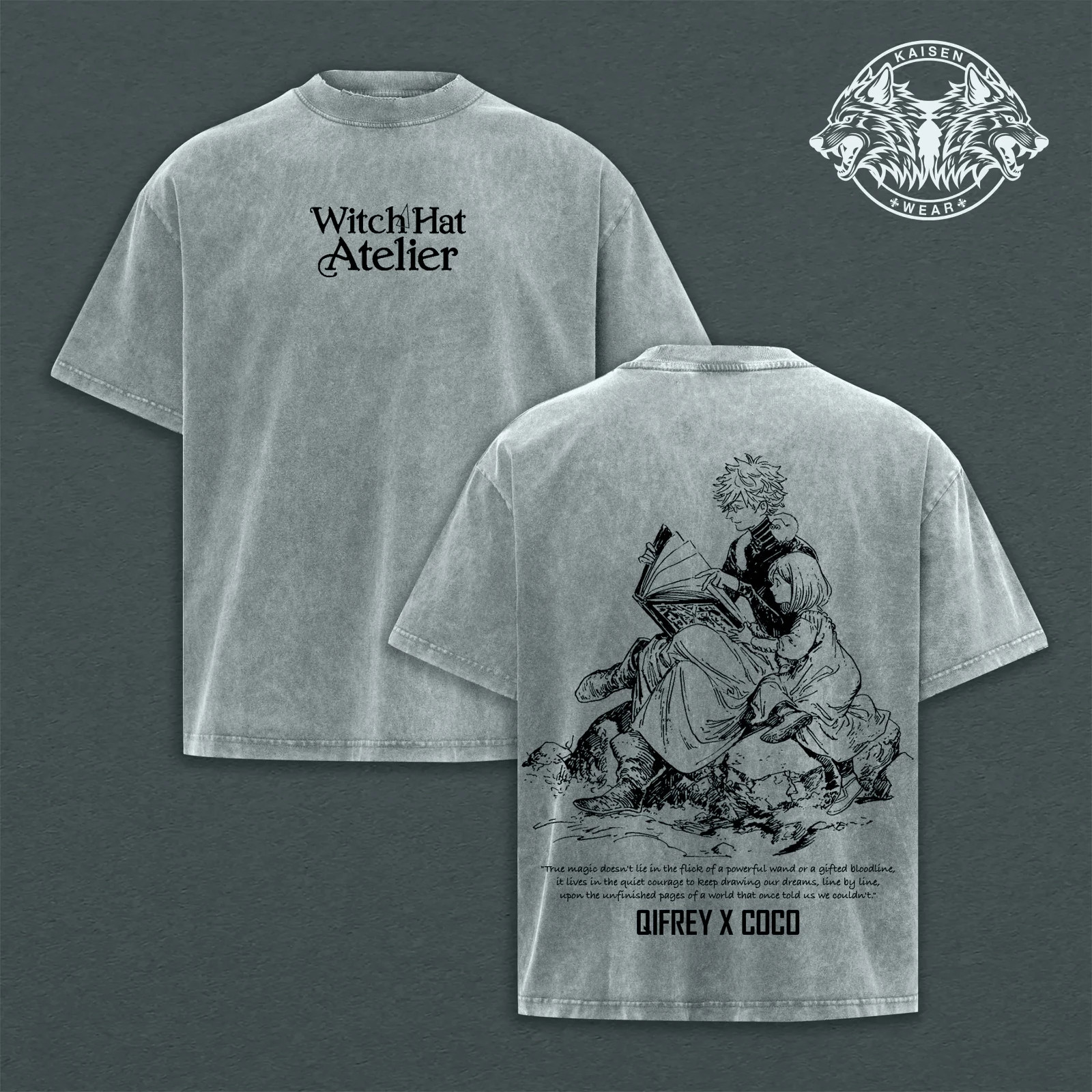 Witch Hat Atelier Acid Wash Apparel: Qifrey x Coco Vintage Graphic Tee, Muscle