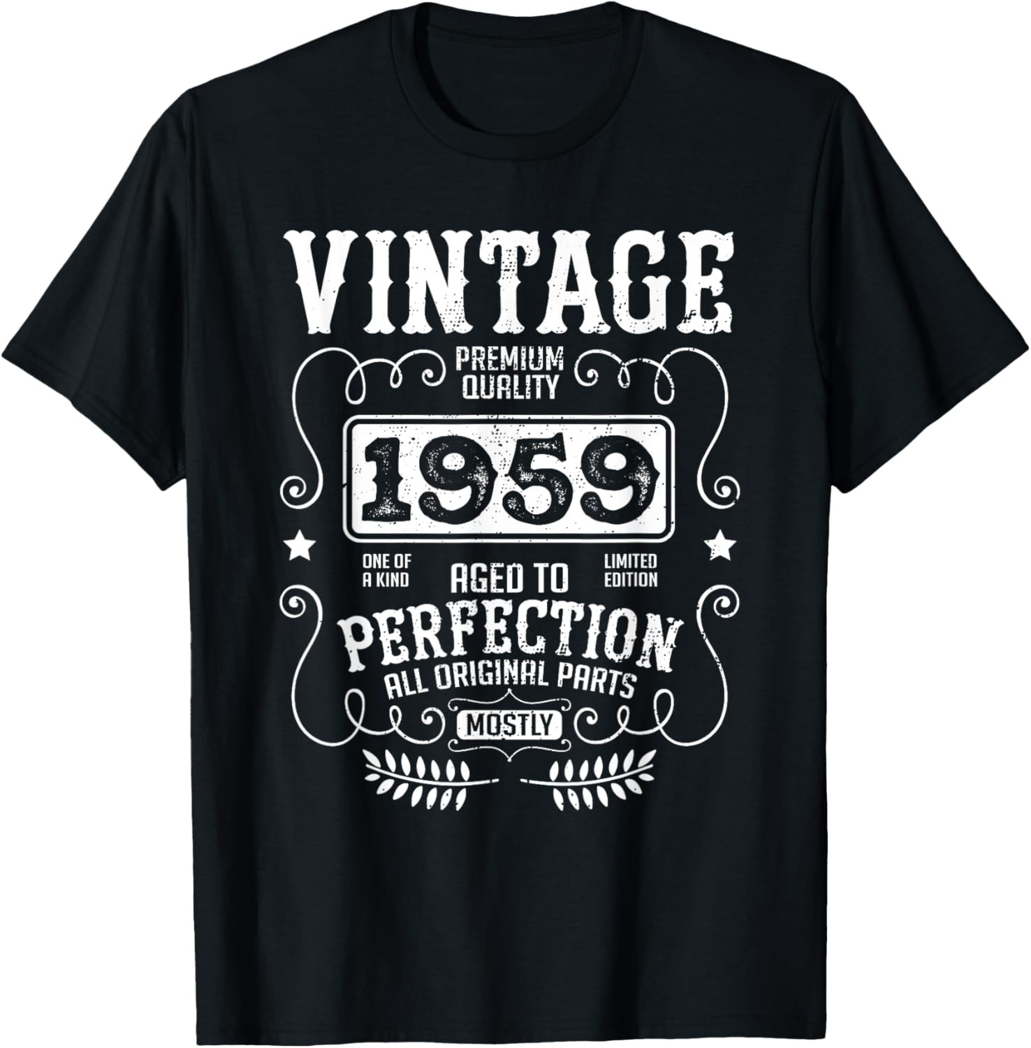 VINTAGE 1959 Funny Birth Year Birthday Sarcastic Quote Retro T-Shirt
