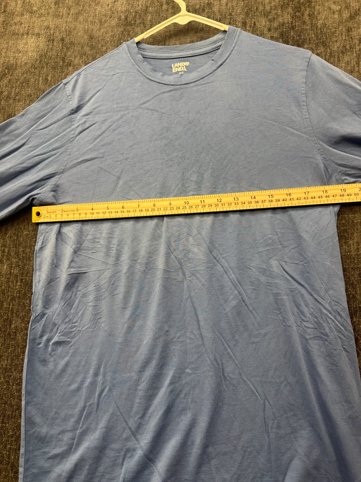 Lands’ End Shirt Mens M/T(38-40) Blue Comfort Retro Long Sleeve Everyday Wear