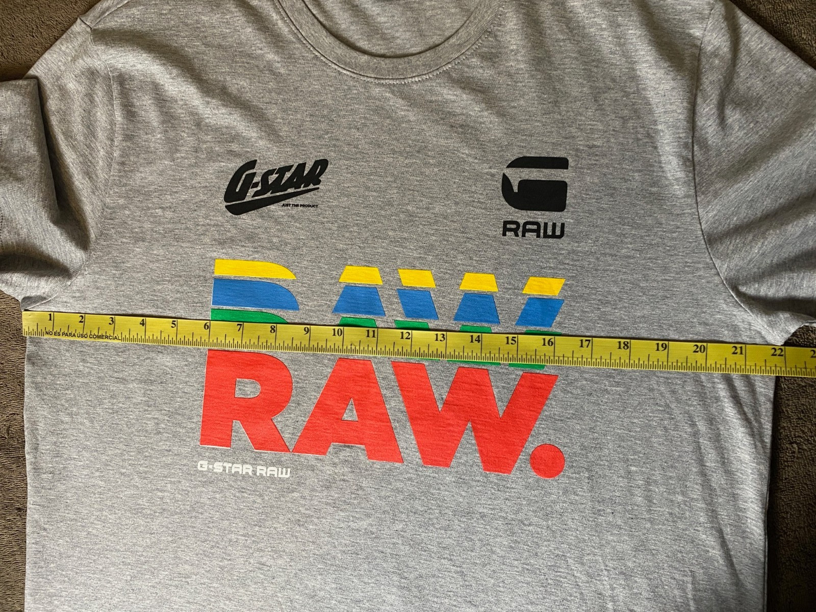 G-Star Raw Gray Multi-colored Rasta-inspired palette Streetwear SZ M-NWOT