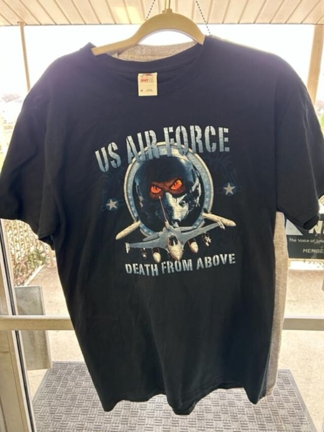 US AIR FORCE / DEATH FROM ABOVE – 100% COTTON S-SLEEVE MILITARY/VET T-SHIRT M