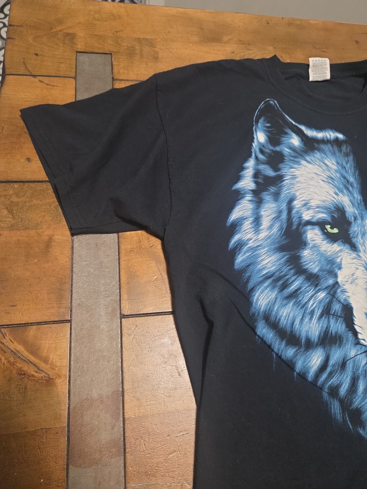 Split Face Wolf Moon Graphic Tee Black Fruit of the Loom Heavy HD Cotton XL