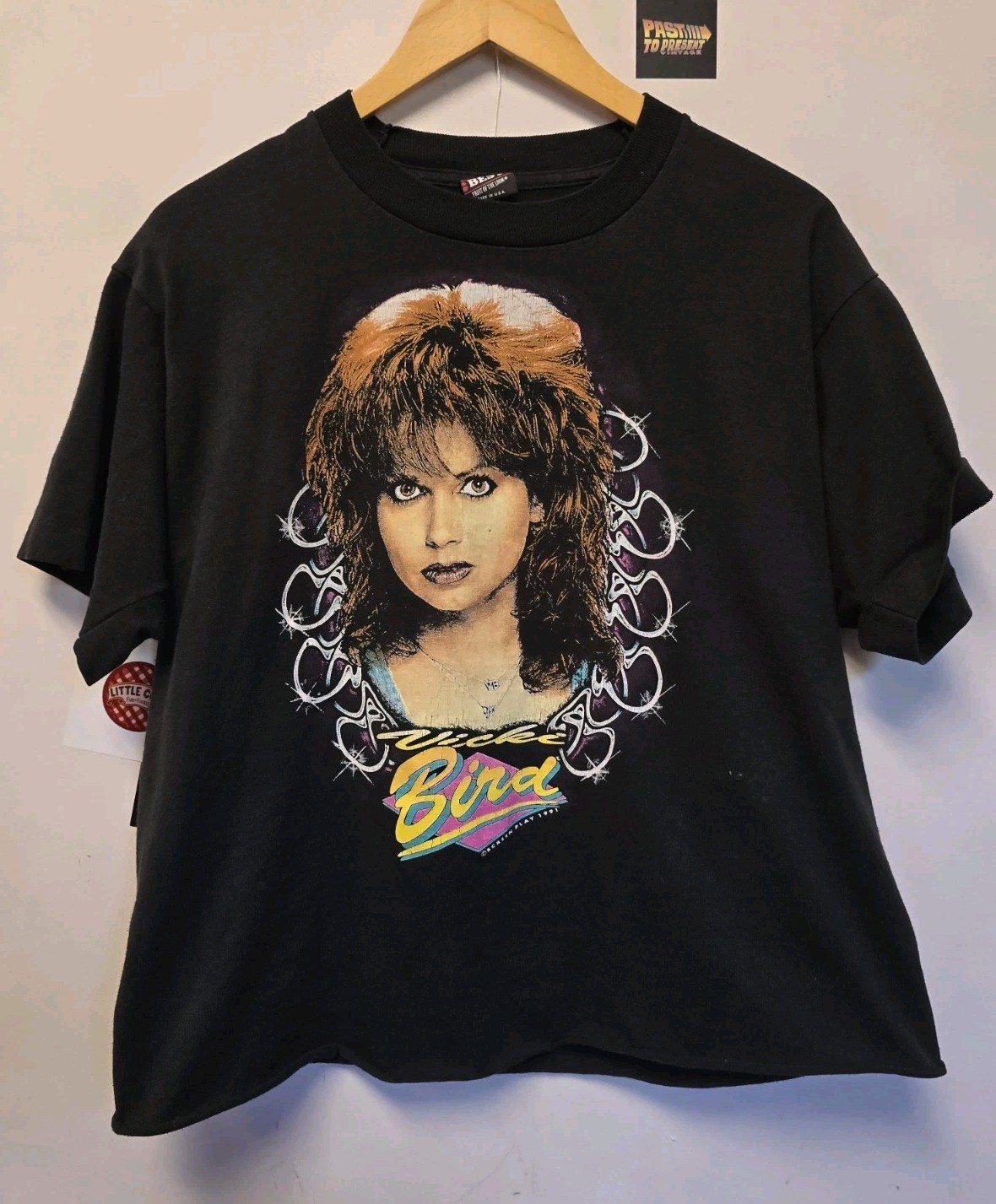 Vtg 90s Vicki Bird Cropped T Shirt L 1991 Country Music Best